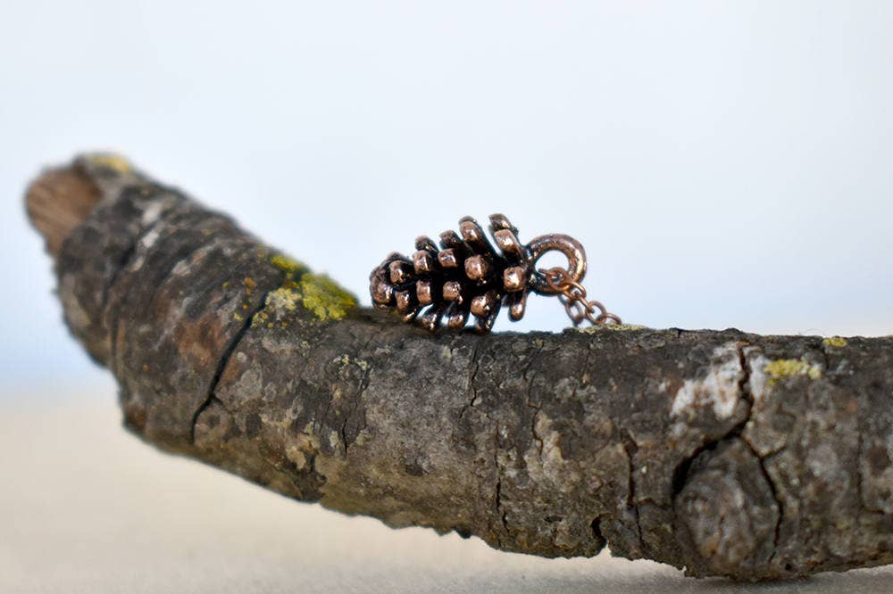 18" Copper Pine Cone Necklace