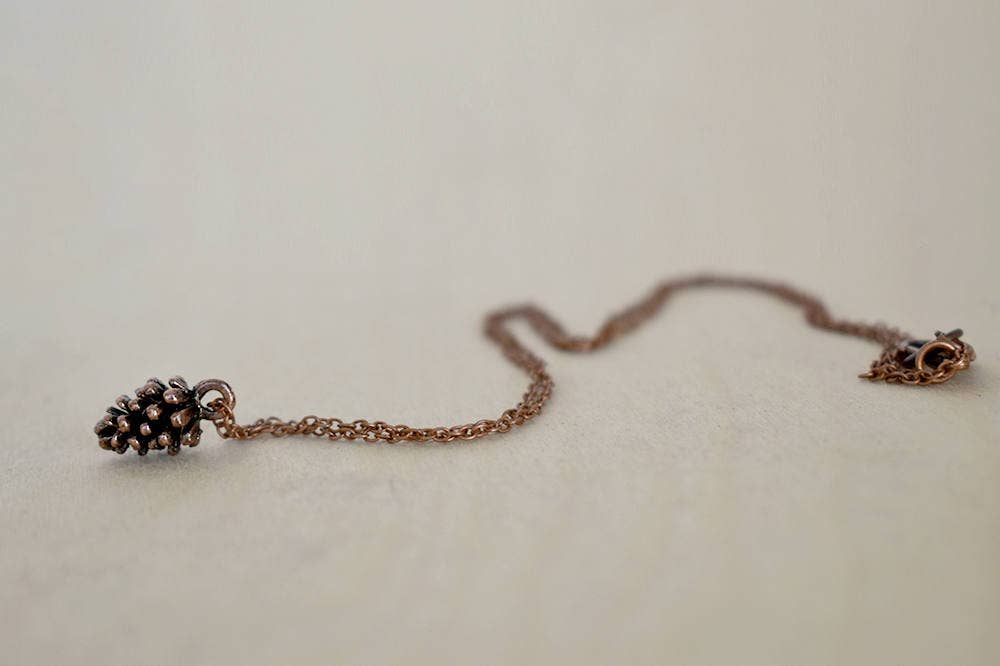 18" Copper Pine Cone Necklace