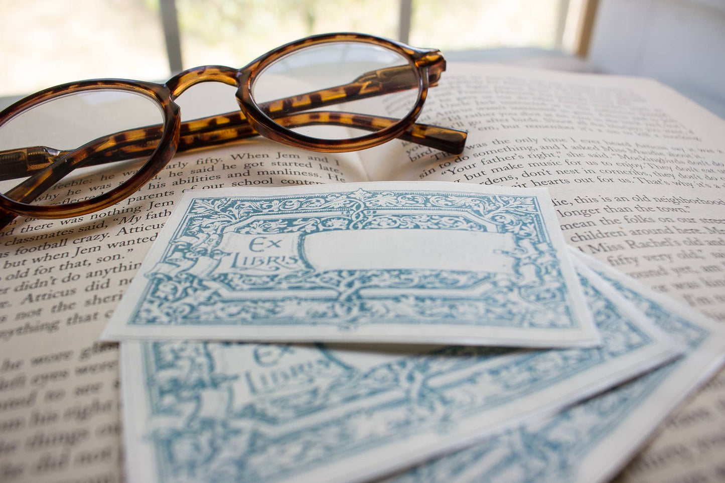 Teal Scroll Bookplates