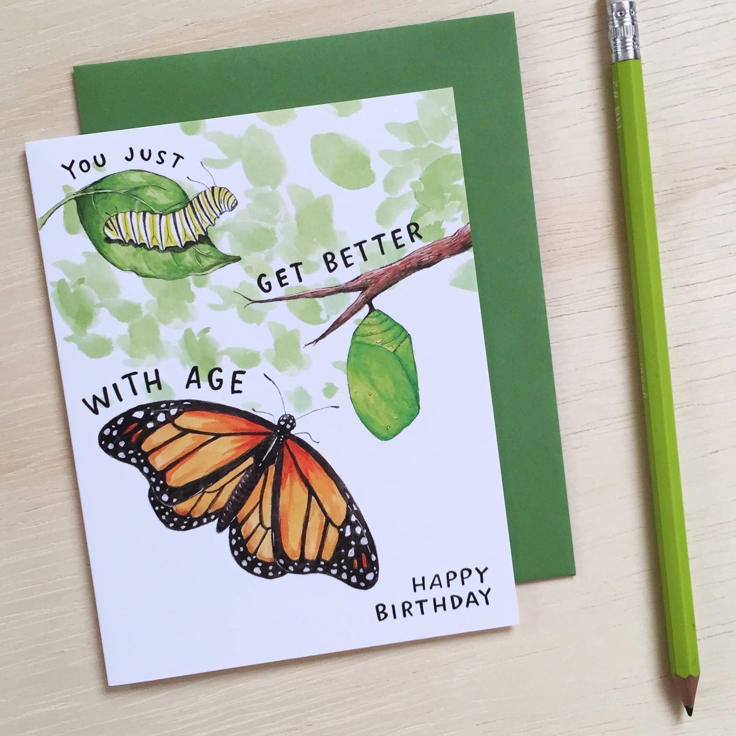 Better With Age Monarch Butterfly Birthday Card