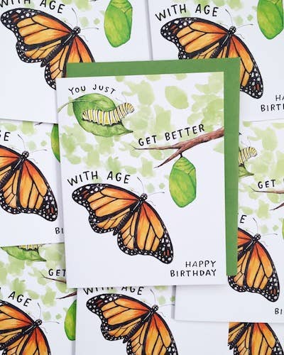 Better With Age Monarch Butterfly Birthday Card