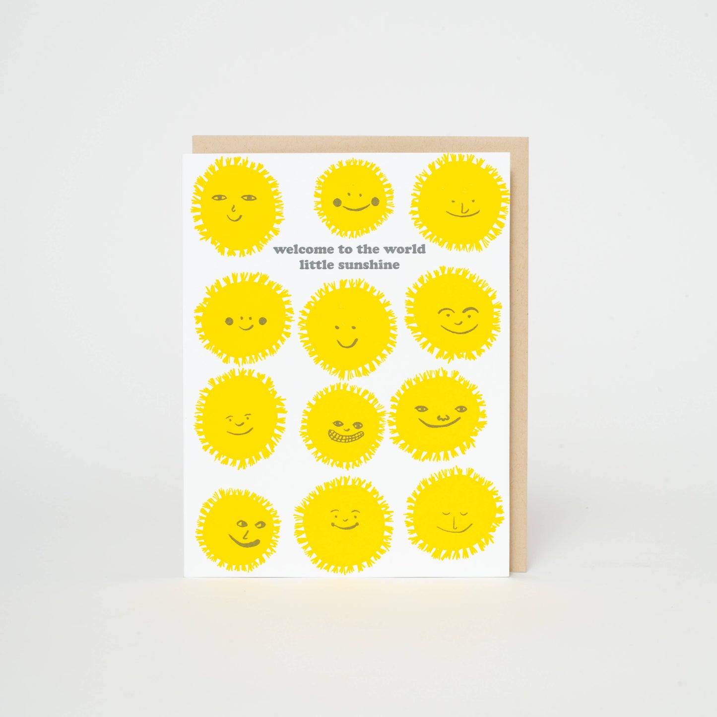 Baby Congrats Welcome Sunshine Letterpress Greeting Card by Egg Press
