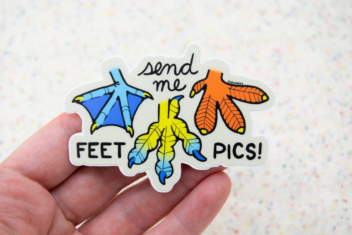 "Send Me Feet Pics" BIrd Vinyl Sticker