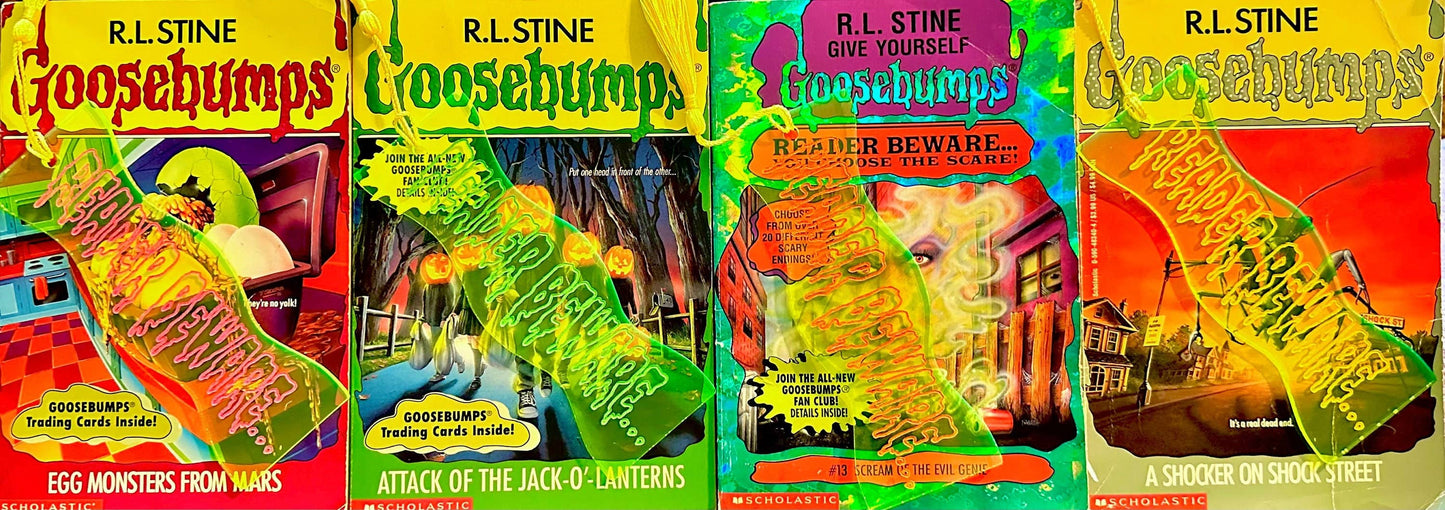 Reader Beware Neon Acrylic Goosebumps Inspired Bookmark