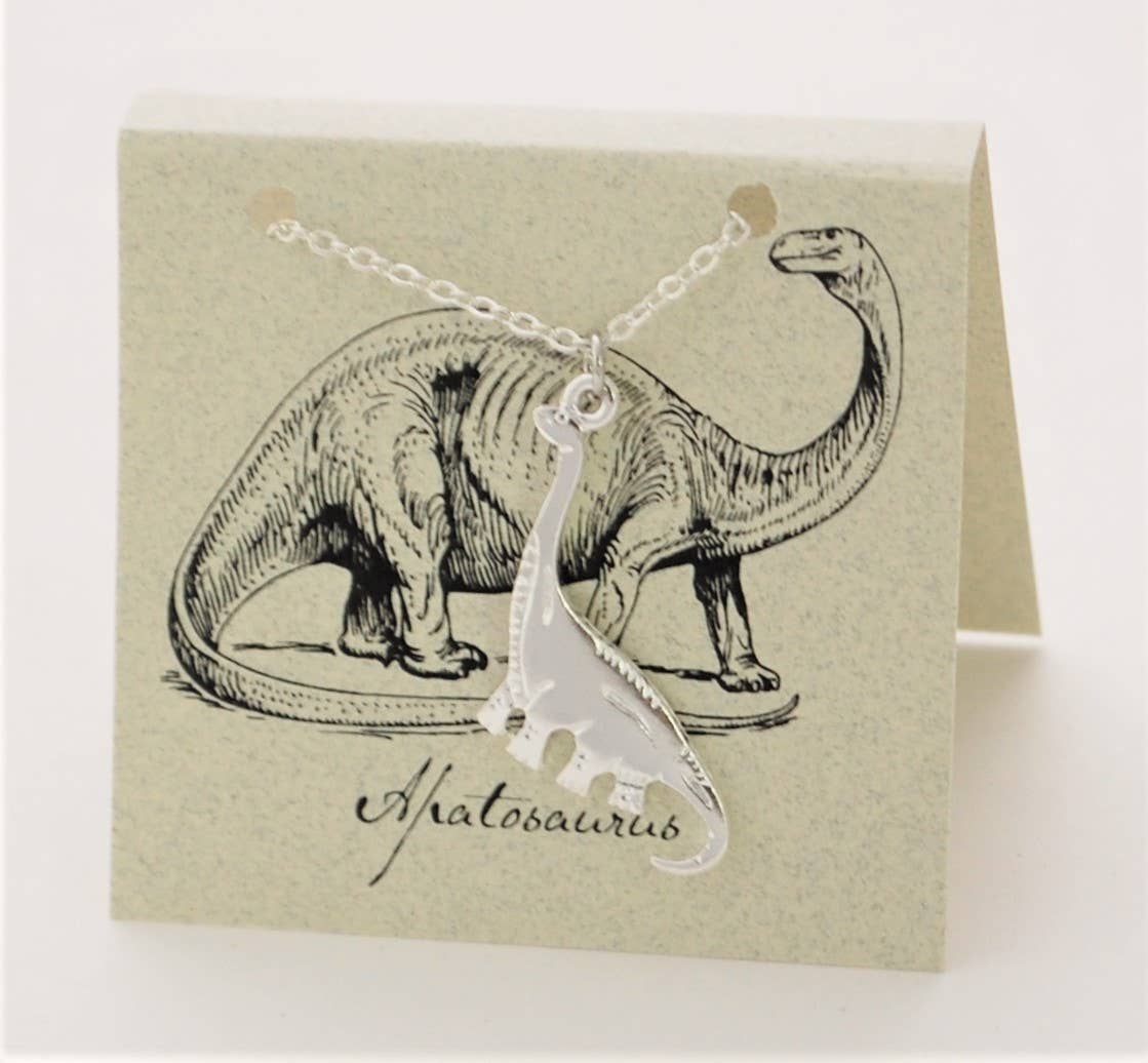 Apatosaurus Dinosaur Necklace  silver Natural History