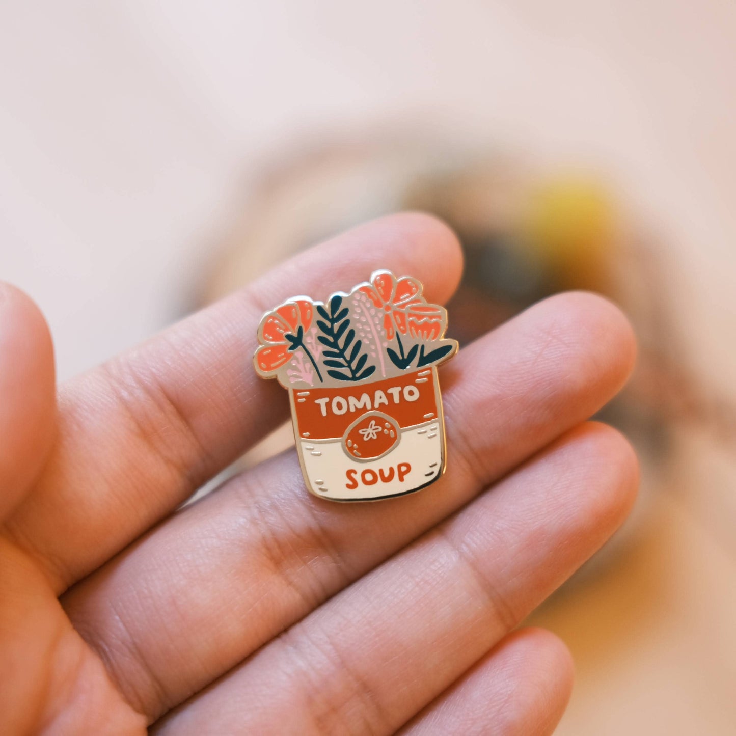 Tomato Soup Bouquet Enamel Pin