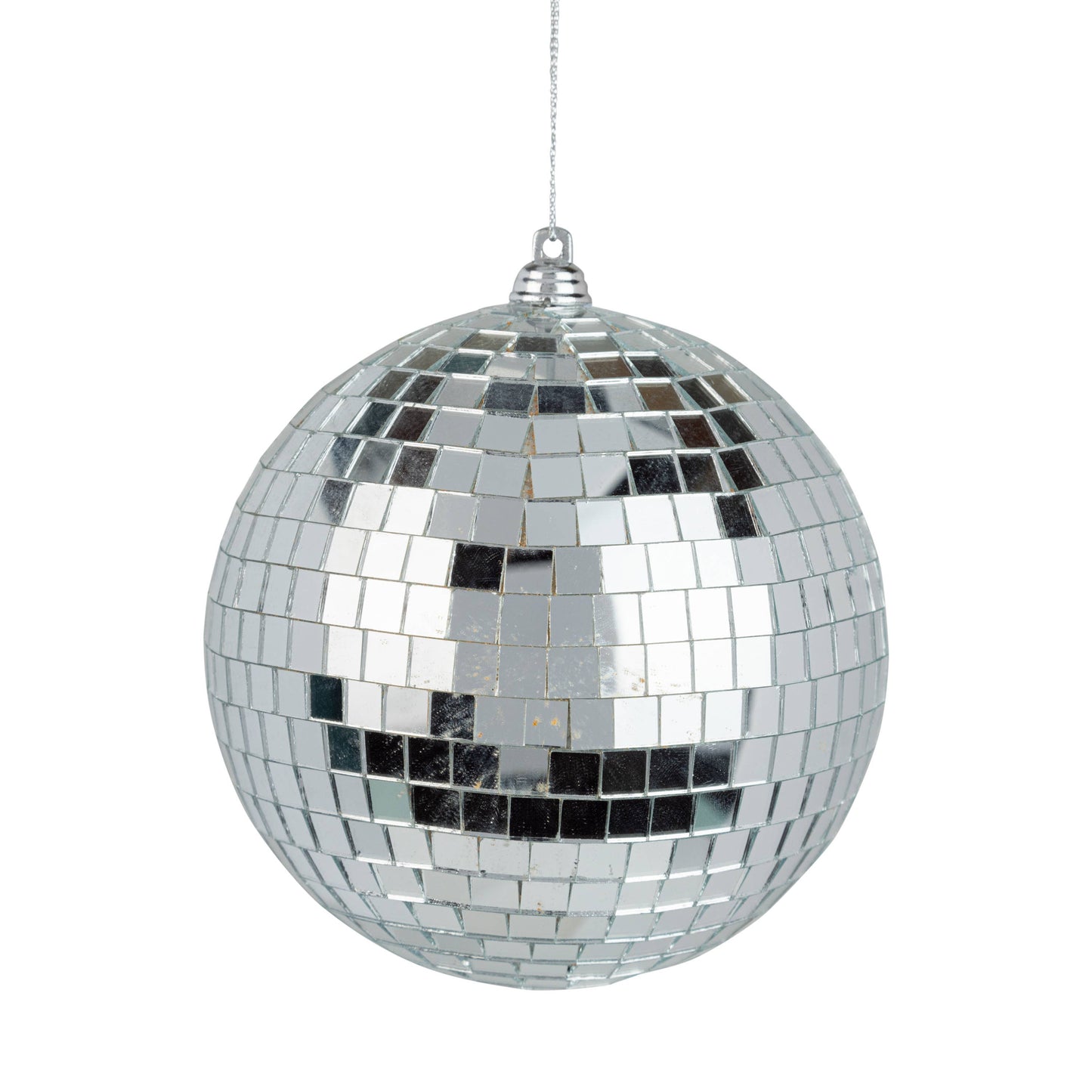 A63242-Glass mirror ball orn, silver, 120mm/5.5 in