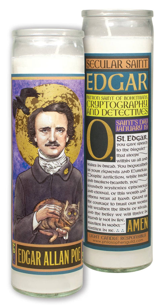 Edgar Allan Poe Secular Saint Candle