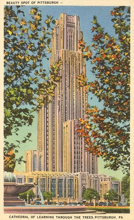 Postcard WP-18 Cathedral of Learning, Pittsburgh, Pennsylvan