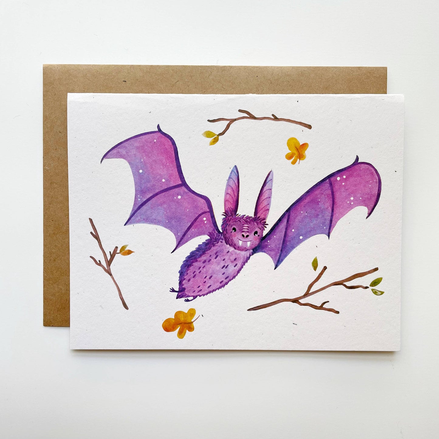 Autumn Bat Greeting Card
