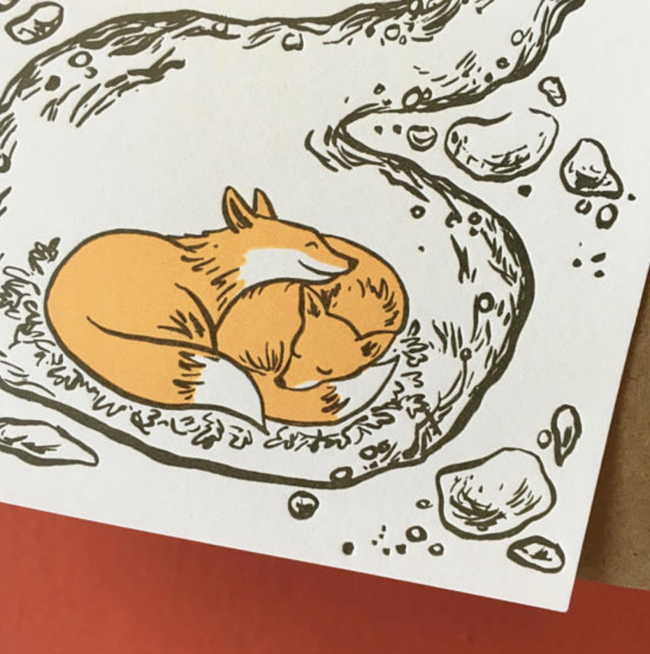 New Digs Foxes Greeting Card