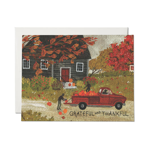 Pumpkin Truck Thank You greeting card