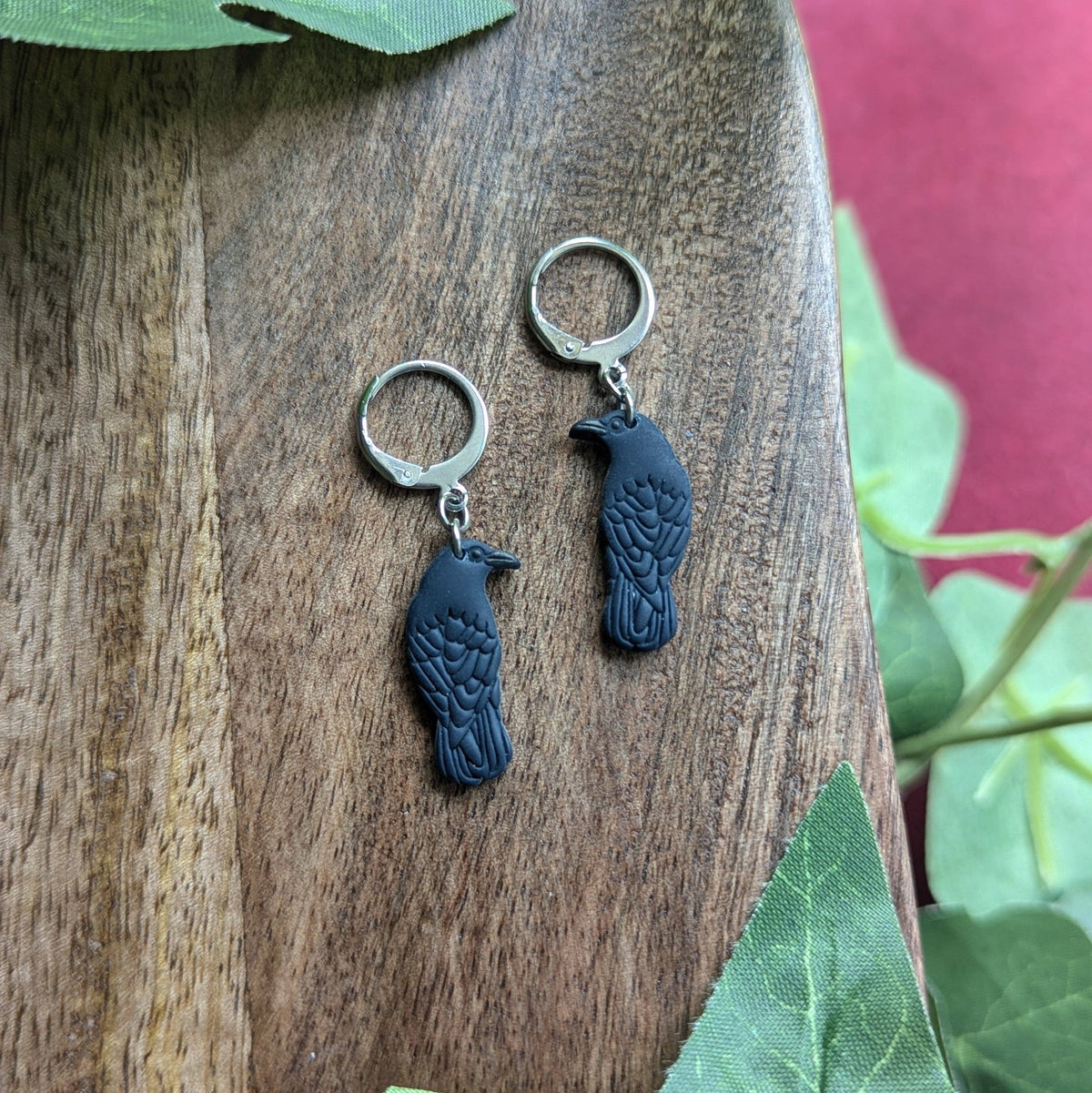 Mini Raven Dangle Earrings