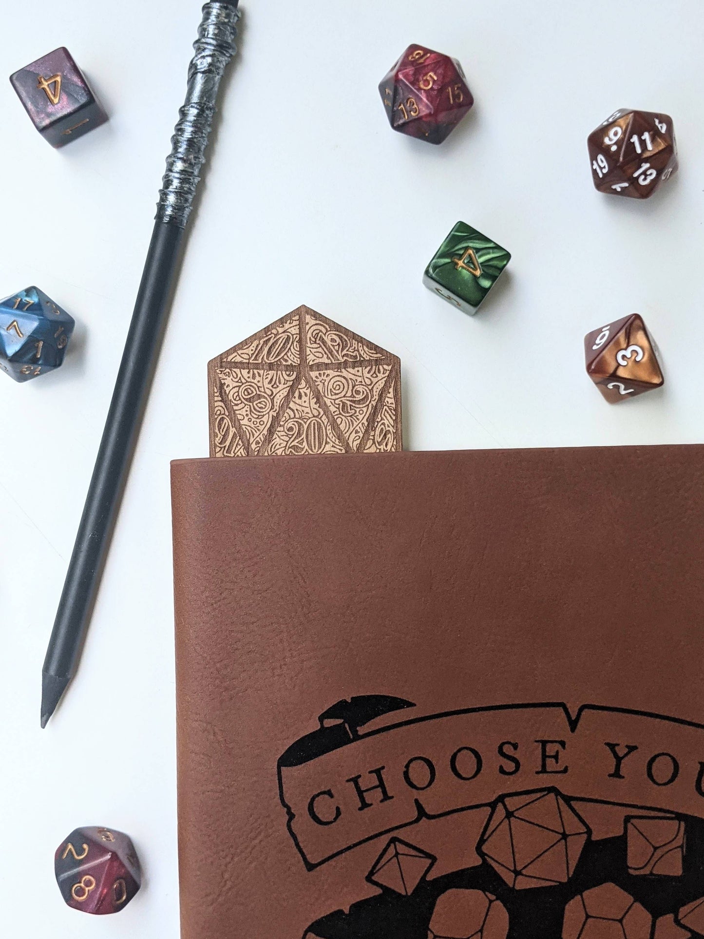 D20 - D&D Inspired Wooden Bookmark