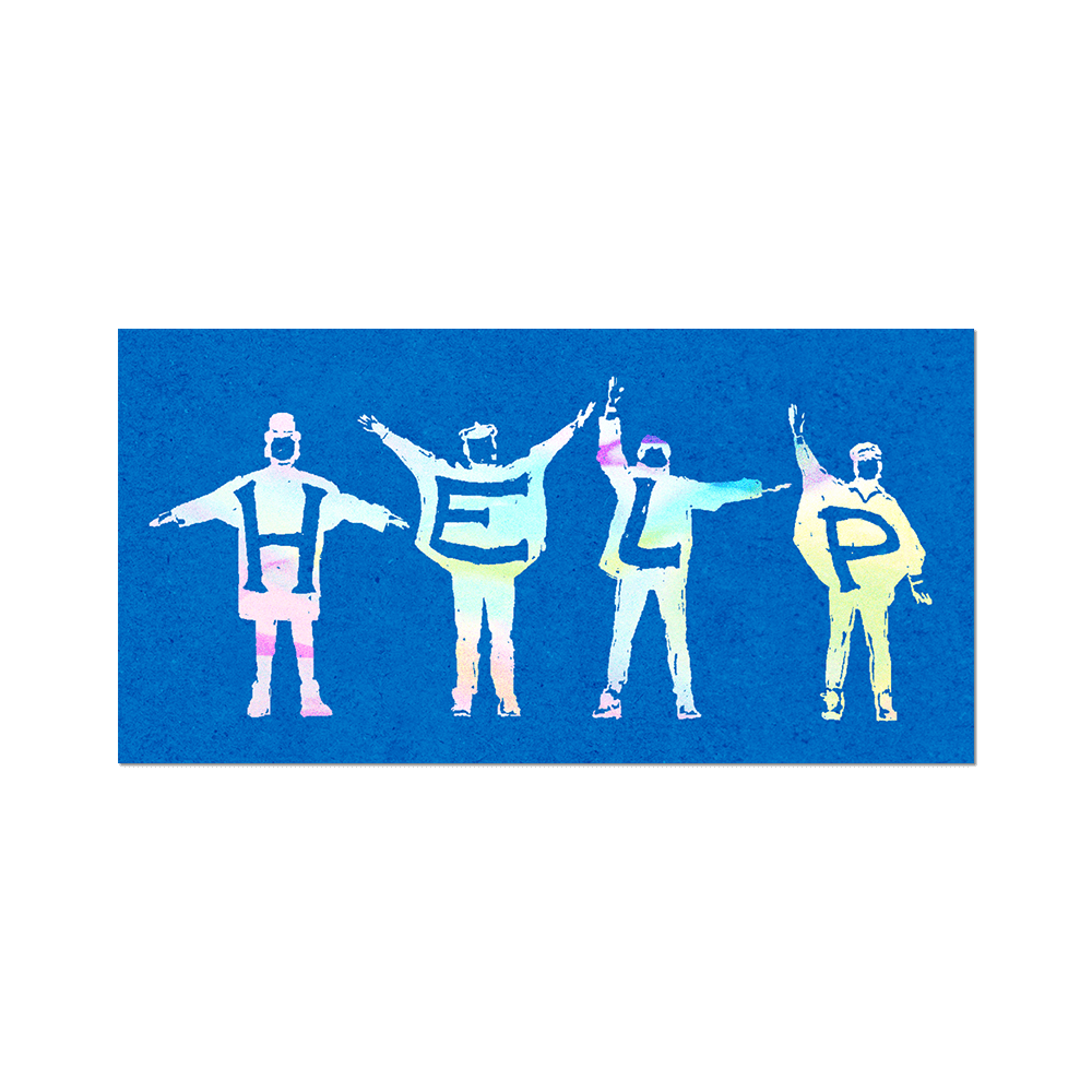HELP by The Beatles - Die-Cut Sticker