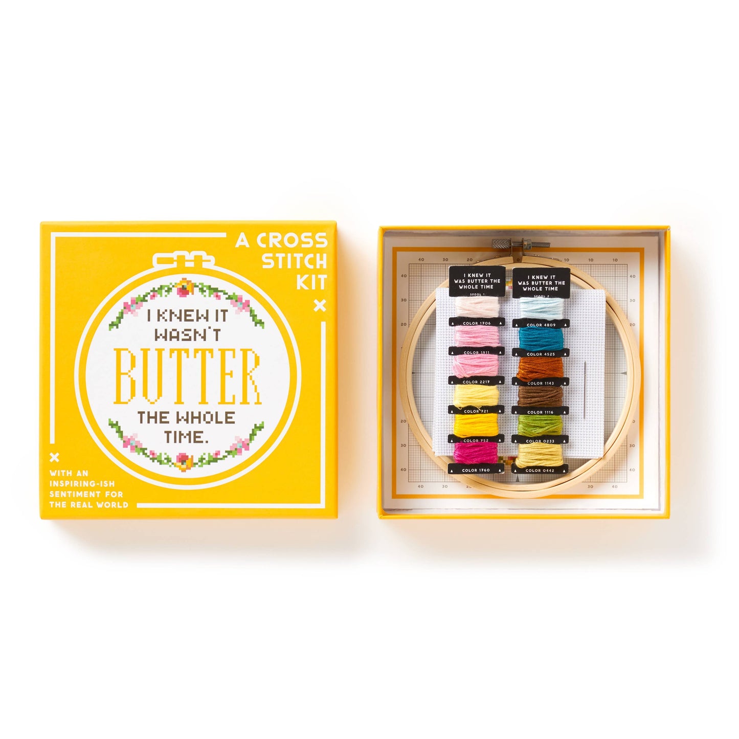 Brass Monkey I Knew It Wasn't Butter Cross Stitch Kit
