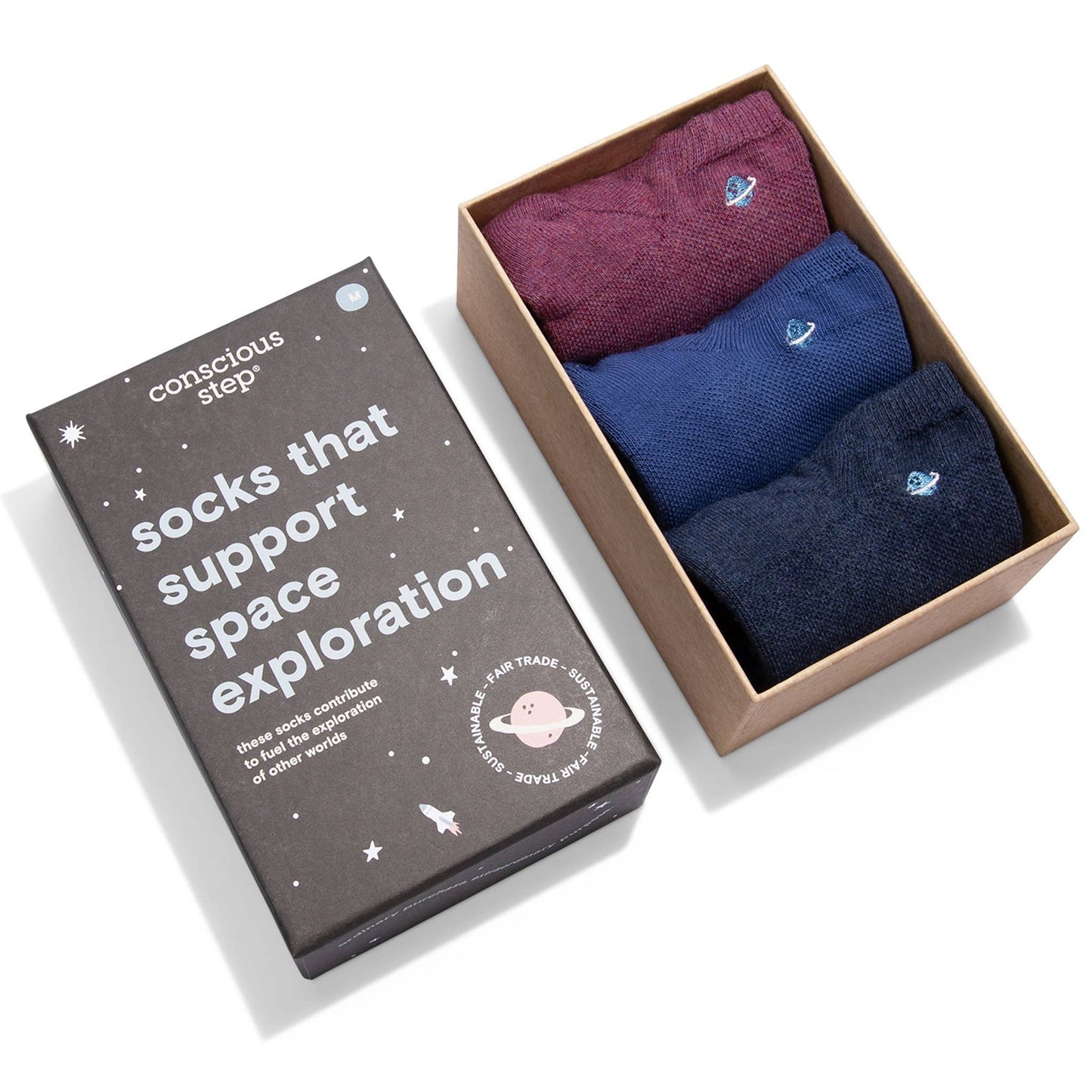 Boxed Set Ankle Socks that Support Space Exploration