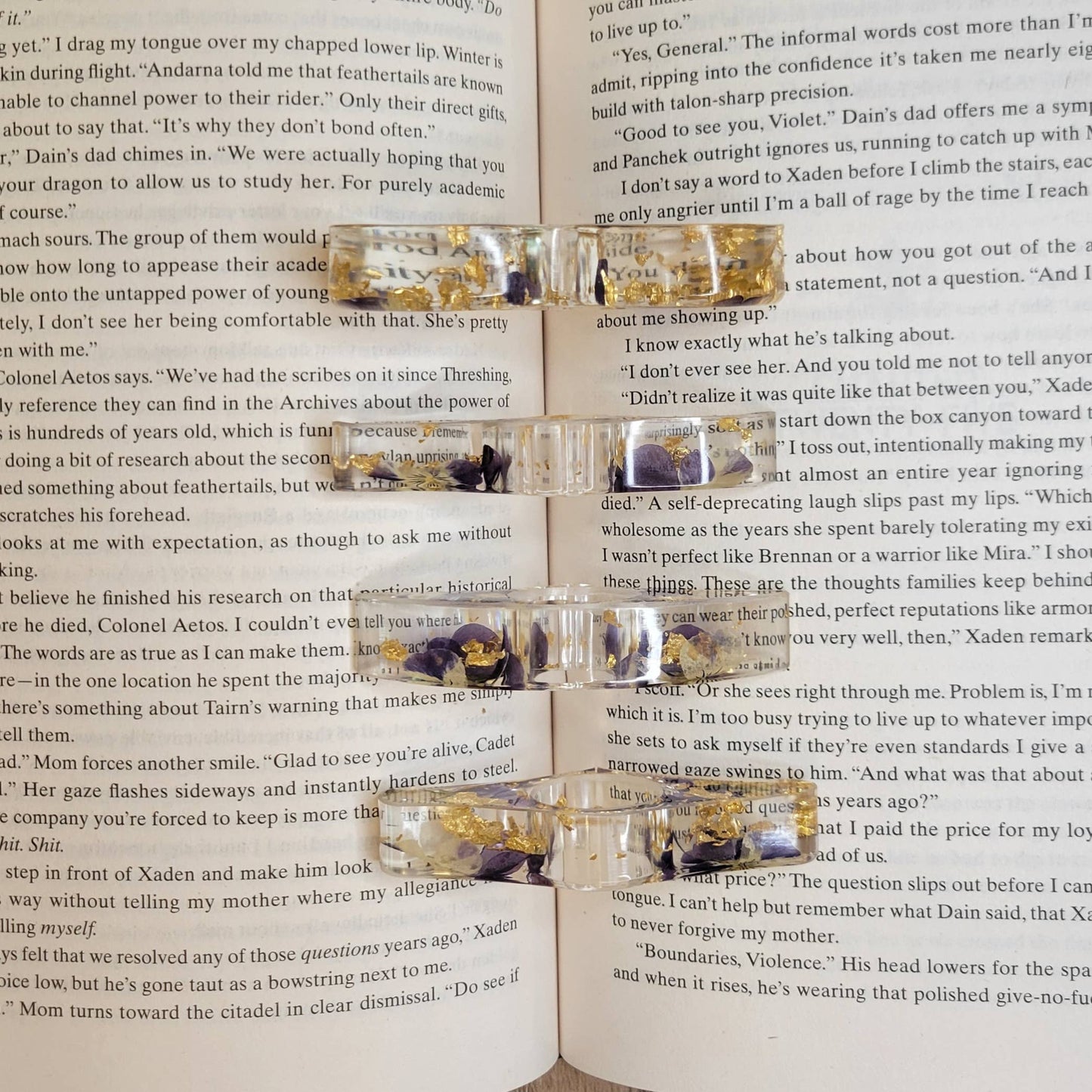 Floral Book Page Holder (Gold and Purple)