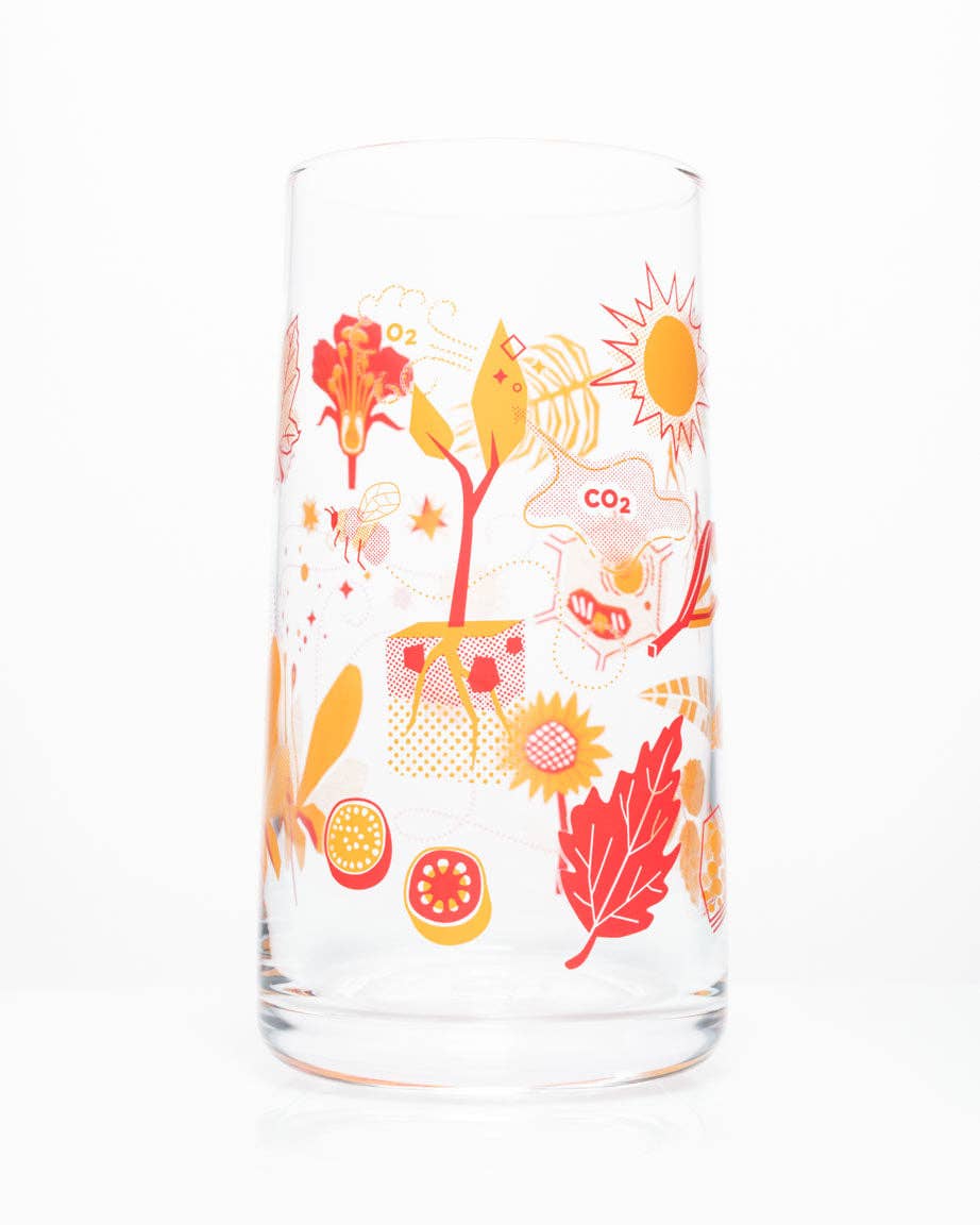 Retro Botany Drinking Glass