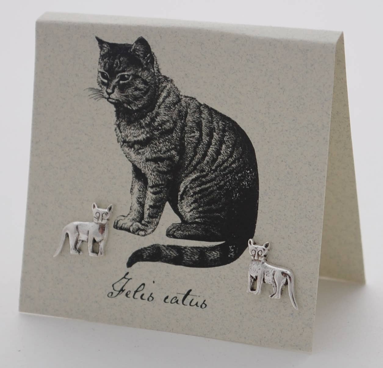 Cat Earrings - sterling silver Natural History