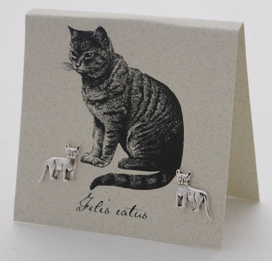 Cat Earrings - sterling silver Natural History
