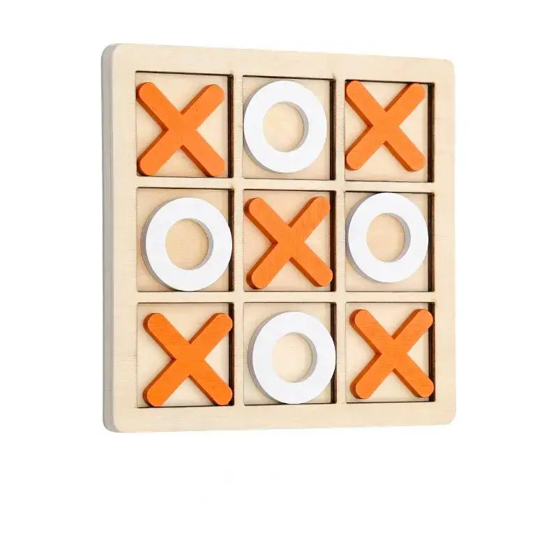 Wooden Tic-Tac-Toe Game - 10-Pcs Set | Kids' Educational Toy