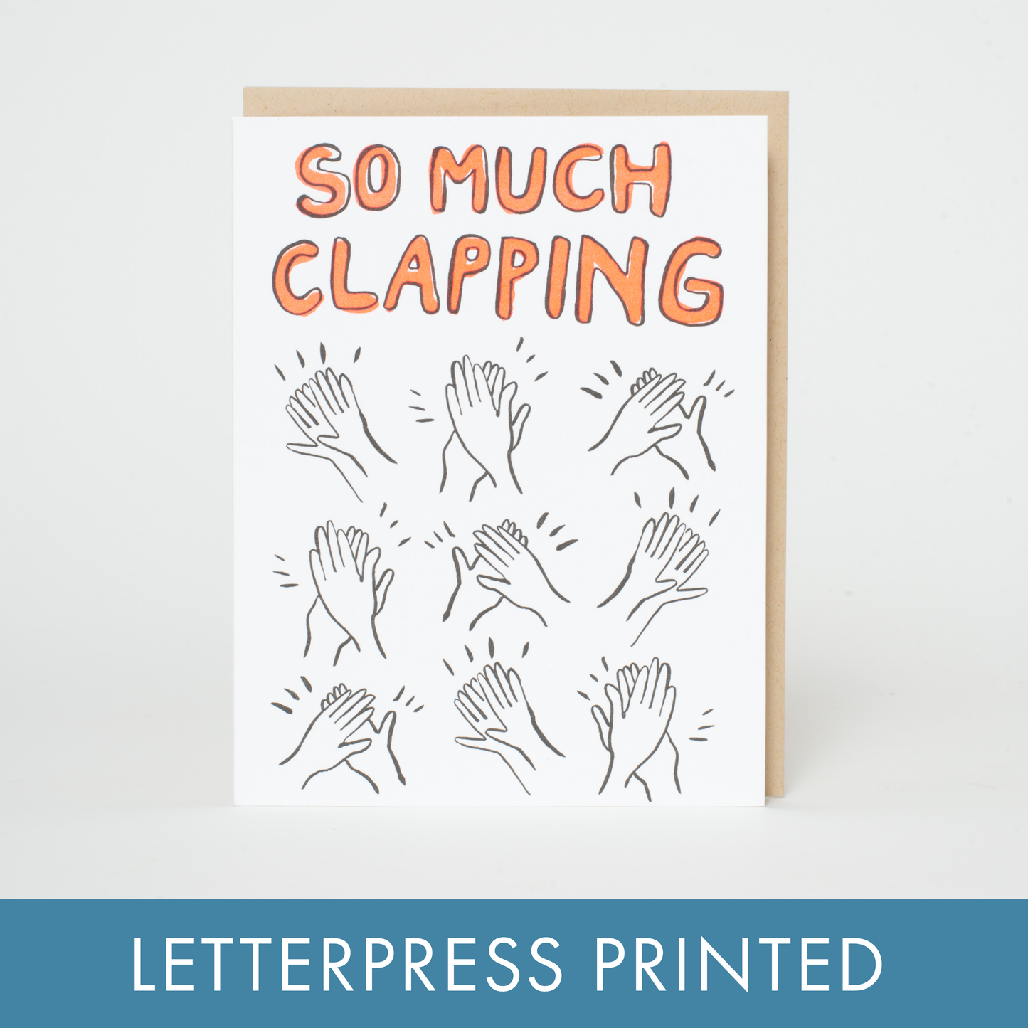 Clapping Congrats Letterpress Greeting Card by Egg Press