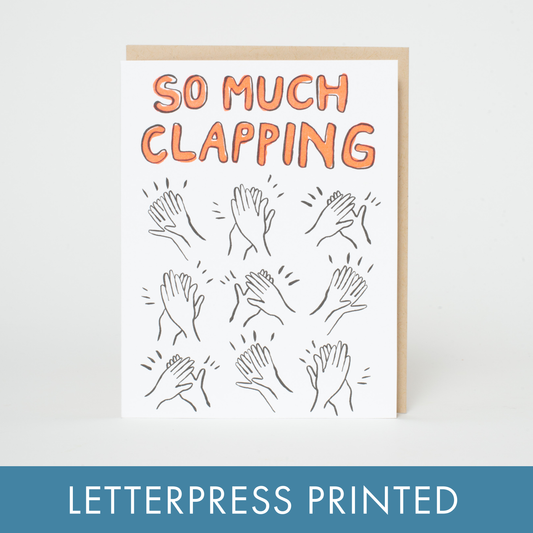 Clapping Congrats Letterpress Greeting Card by Egg Press