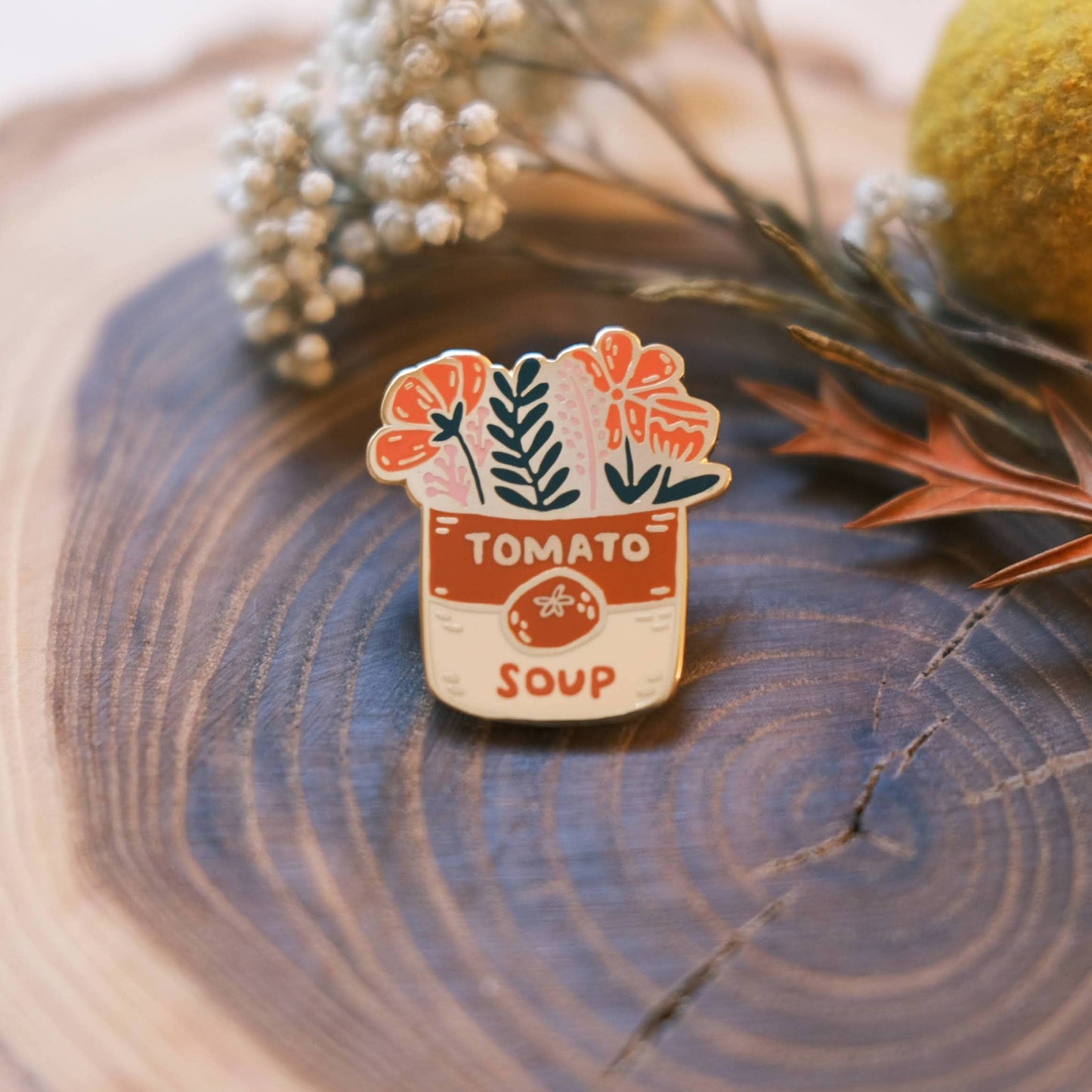 Tomato Soup Bouquet Enamel Pin