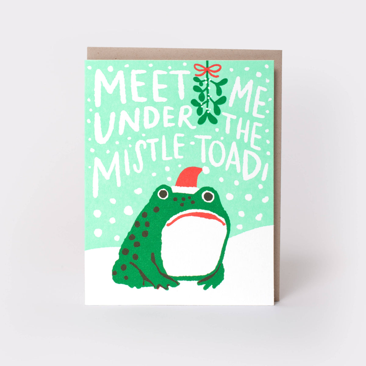 Mistletoad Frog Funny Holiday Card by Hello!Lucky