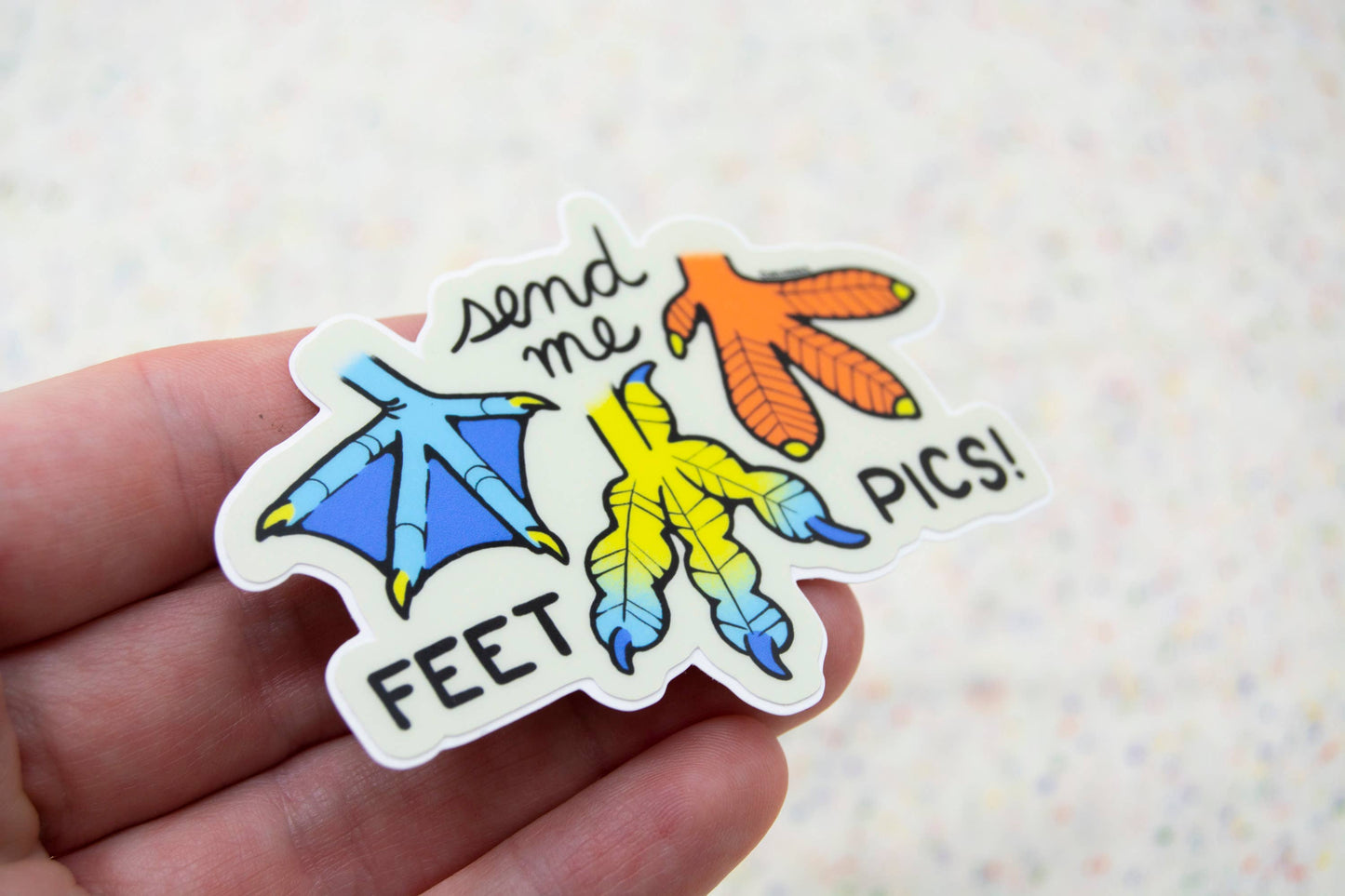 "Send Me Feet Pics" BIrd Vinyl Sticker