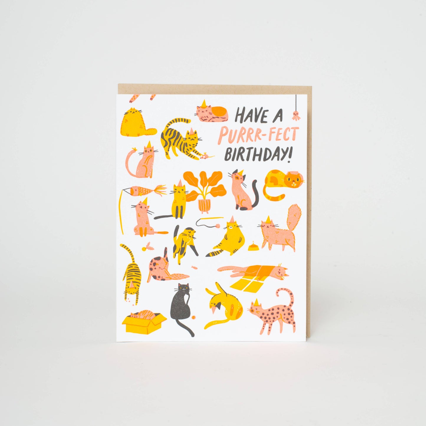 Birthday Purr-fect Cats Letterpress Card by Hello! Lucky