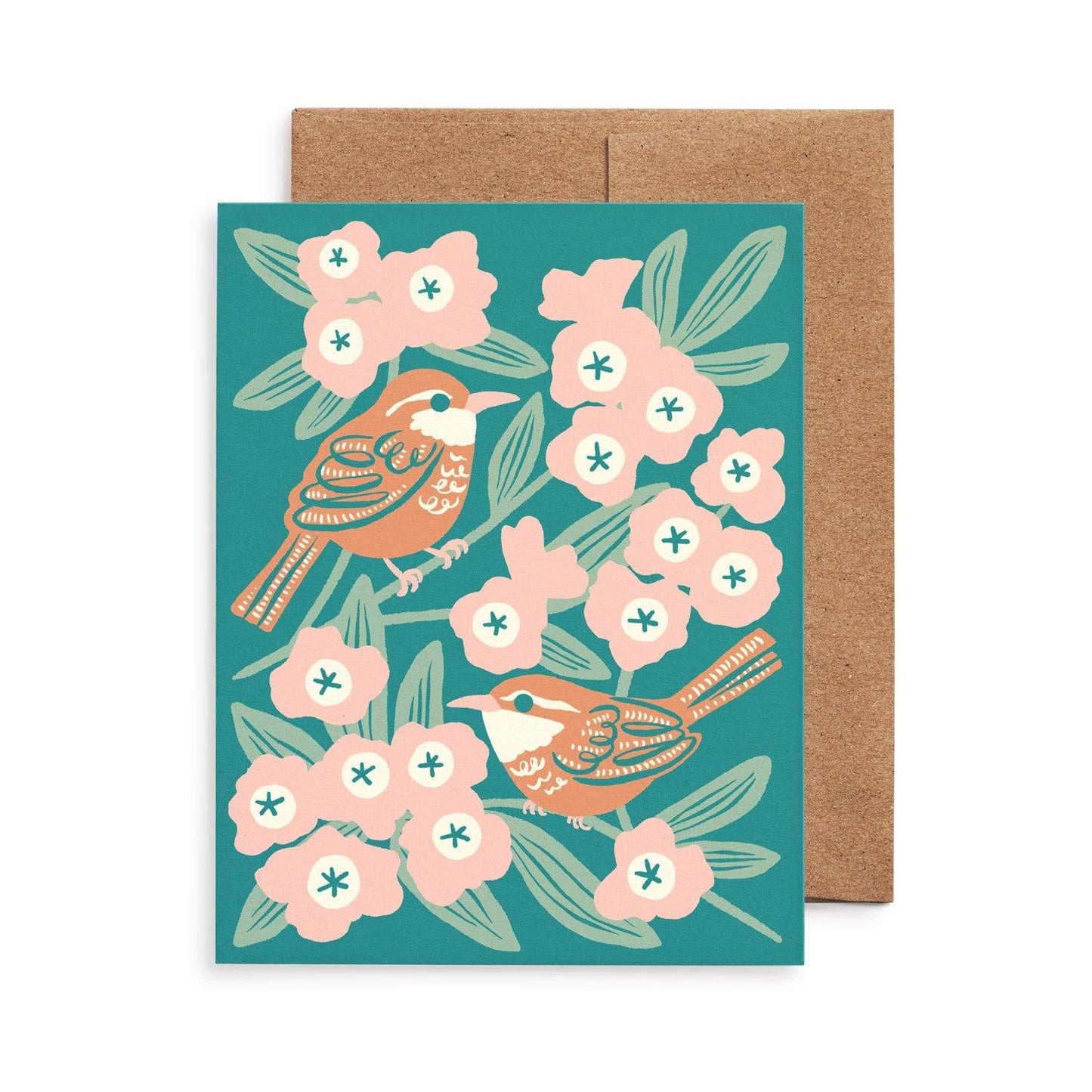 Wren & Rhododendron Card