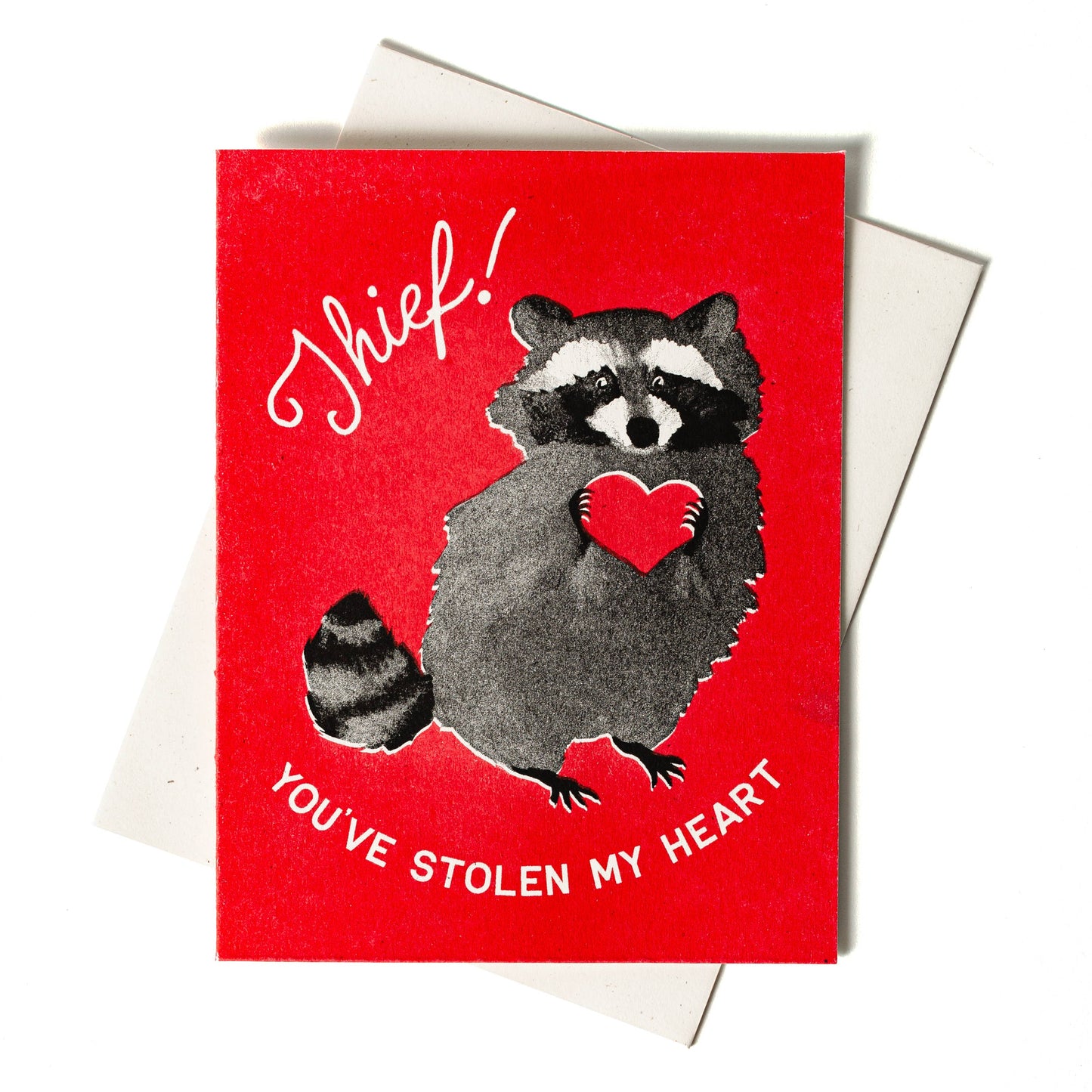 Thief! Raccoon- Risograph Card