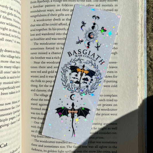 Fourth Wing Basgiath War Collage Laminated Sparkle Bookmark