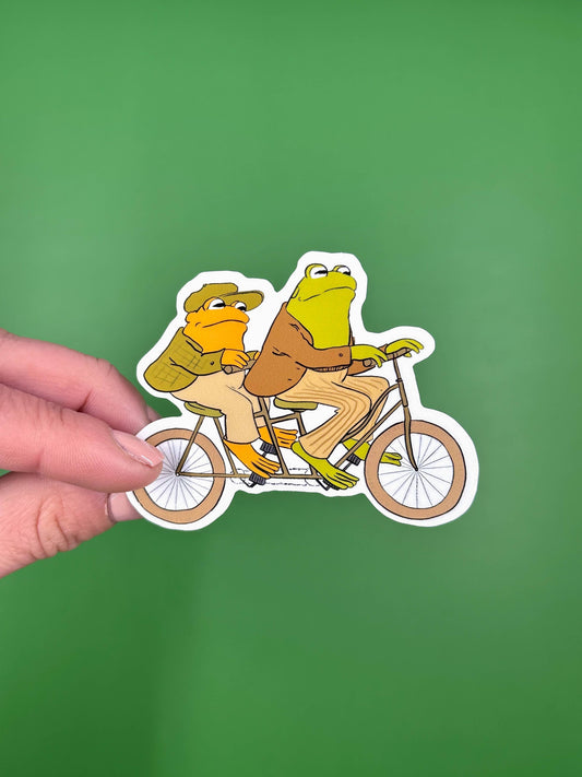 Frog and Toad / Water Resistant Sticker for Water Bottle