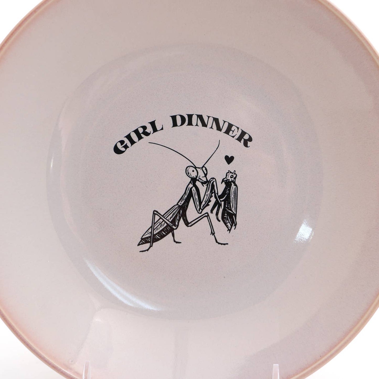 Girl Dinner snack bowl, large pink cute serving bowl