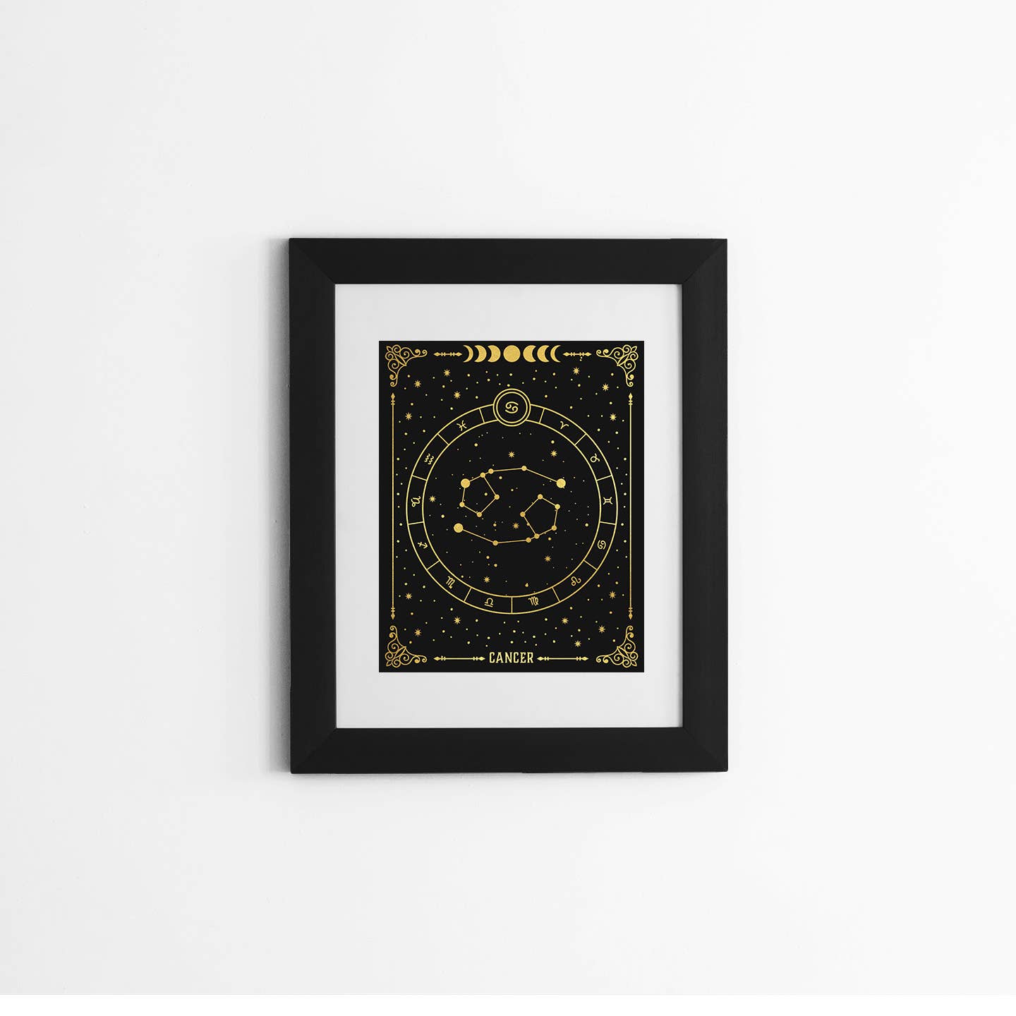 Cancer Zodiac Gold Foil Print