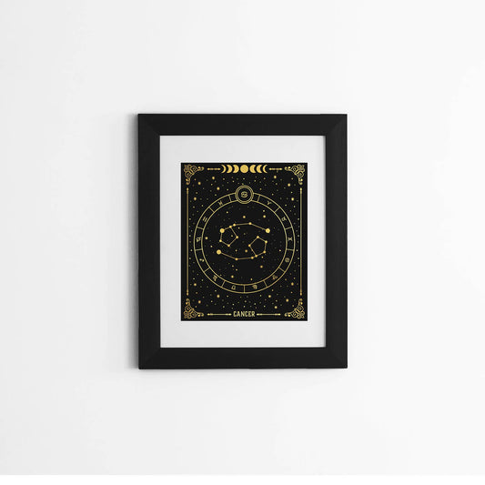 Cancer Zodiac Gold Foil Print