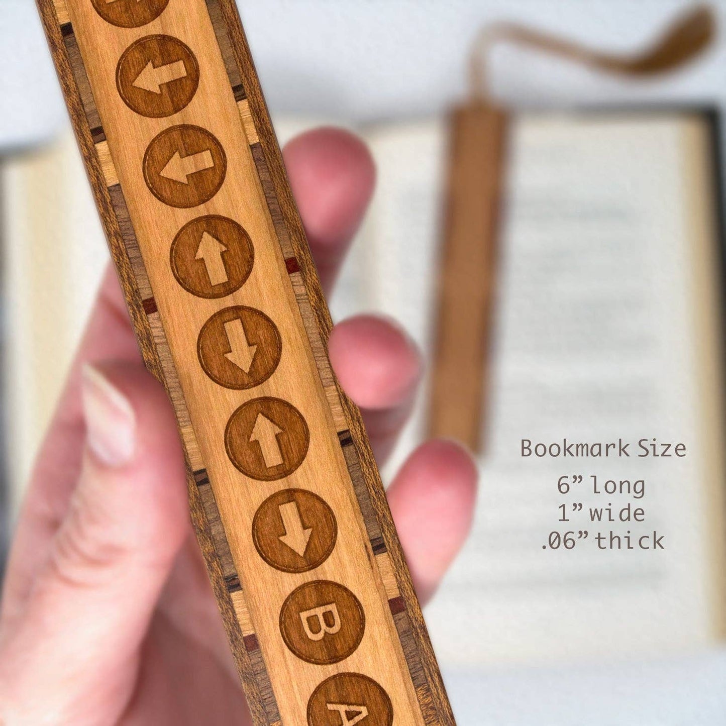 Video Games The Konami Code Engraved Wooden Bookmark