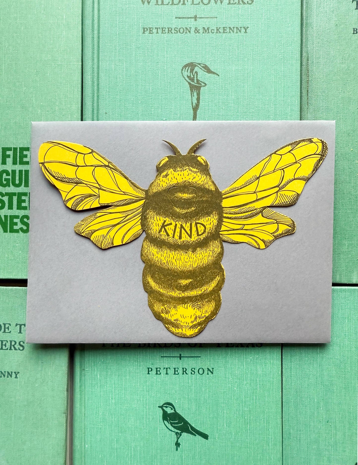 Bee kind letterpress card