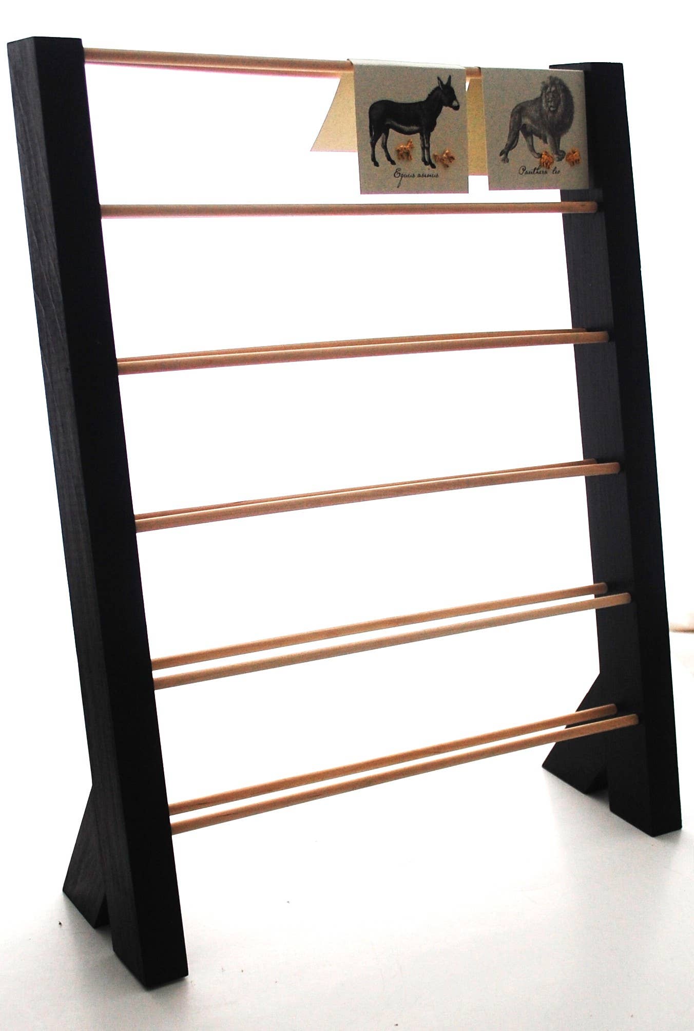 Double Dowel Jewelry Rack Black  - large