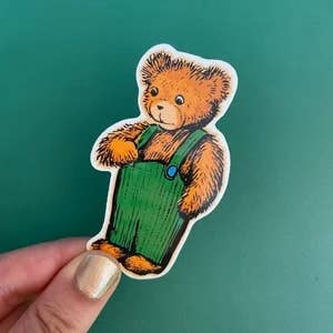 Corduroy Bear Sticker - Storybook sticker - waterproof Vinyl