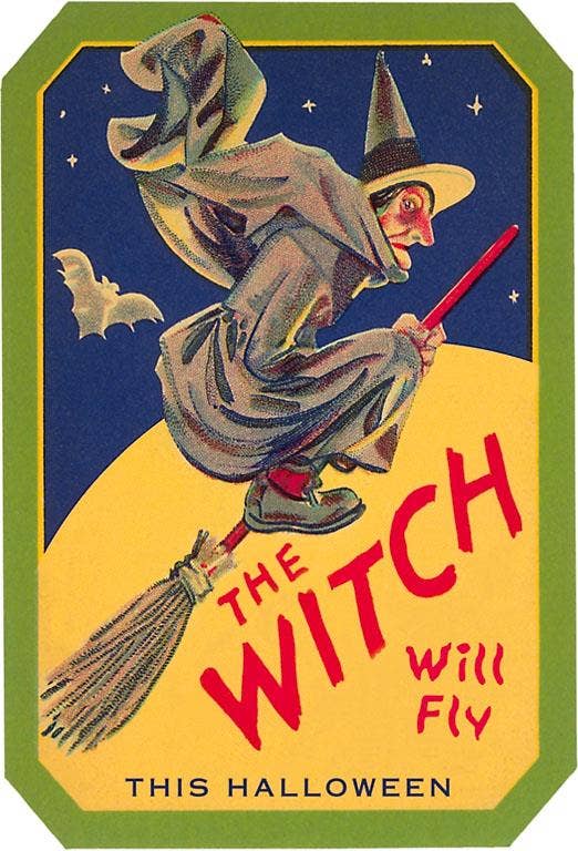Greeting Card HW-74 Halloween, The Witch will Fly