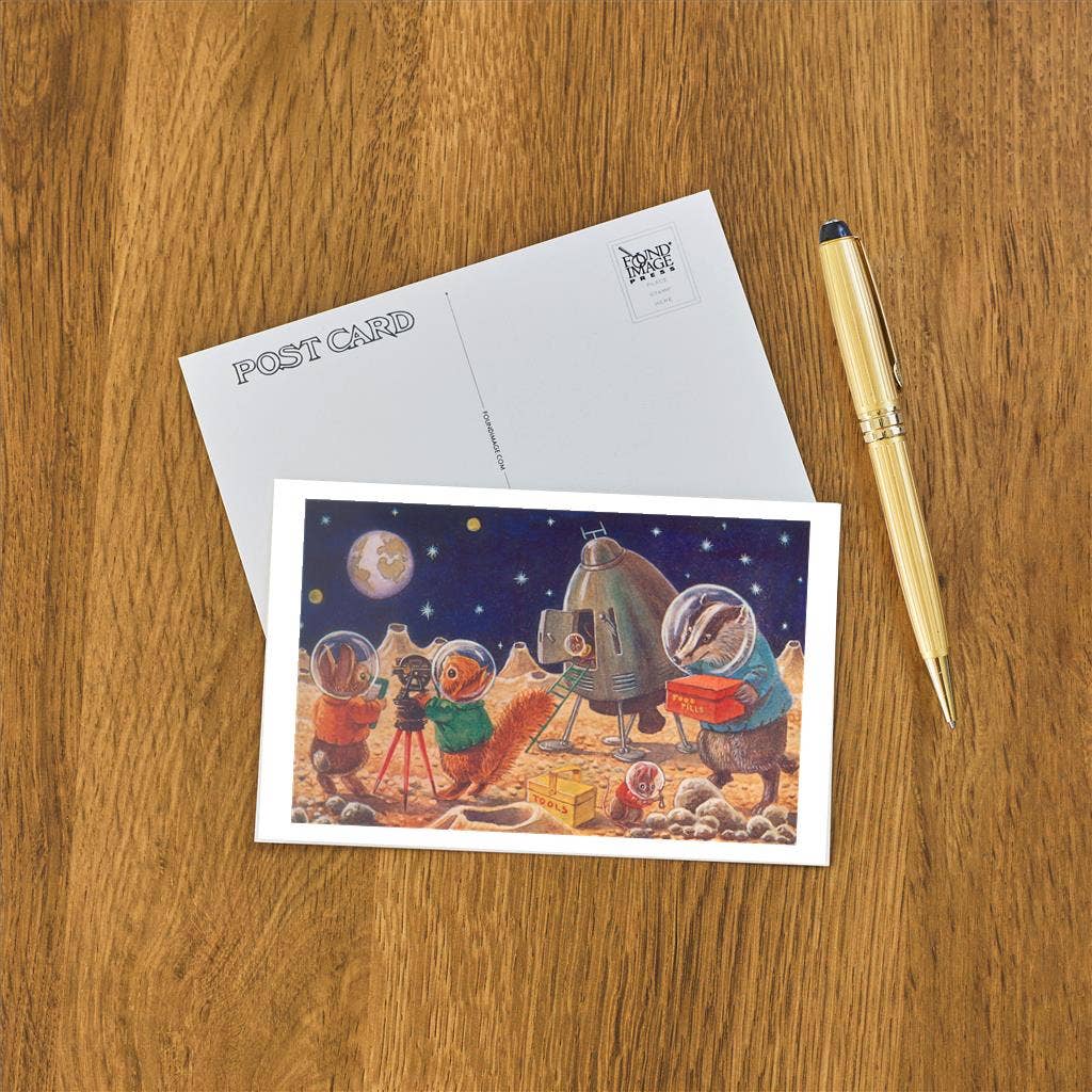 Postcard OS-53 Woodland Creatures on the Moon