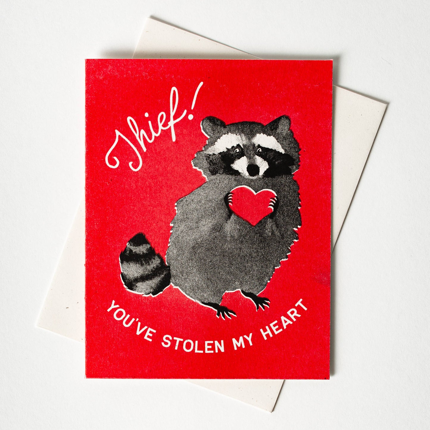 Thief! Raccoon- Risograph Card