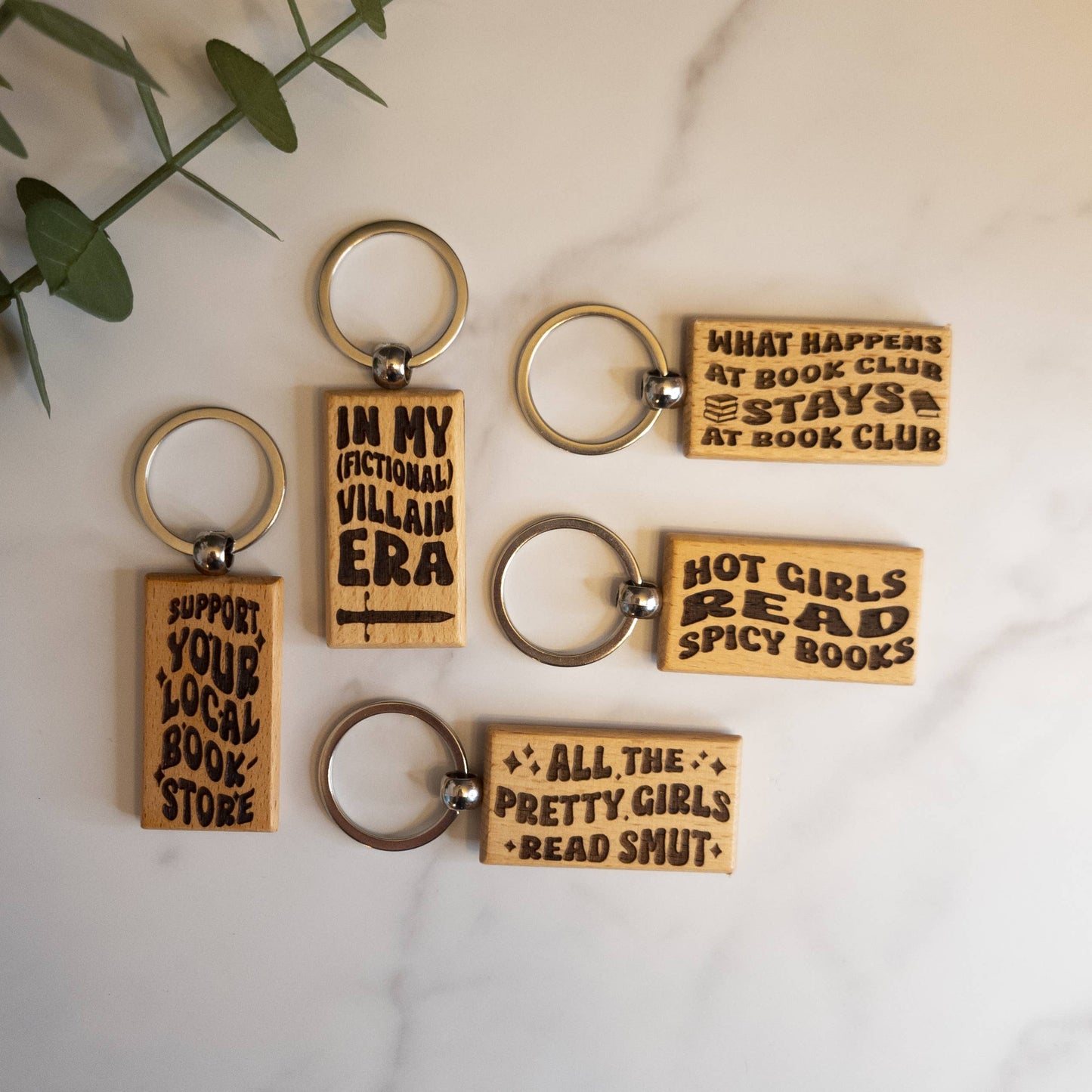 Bookish Saying Keychains