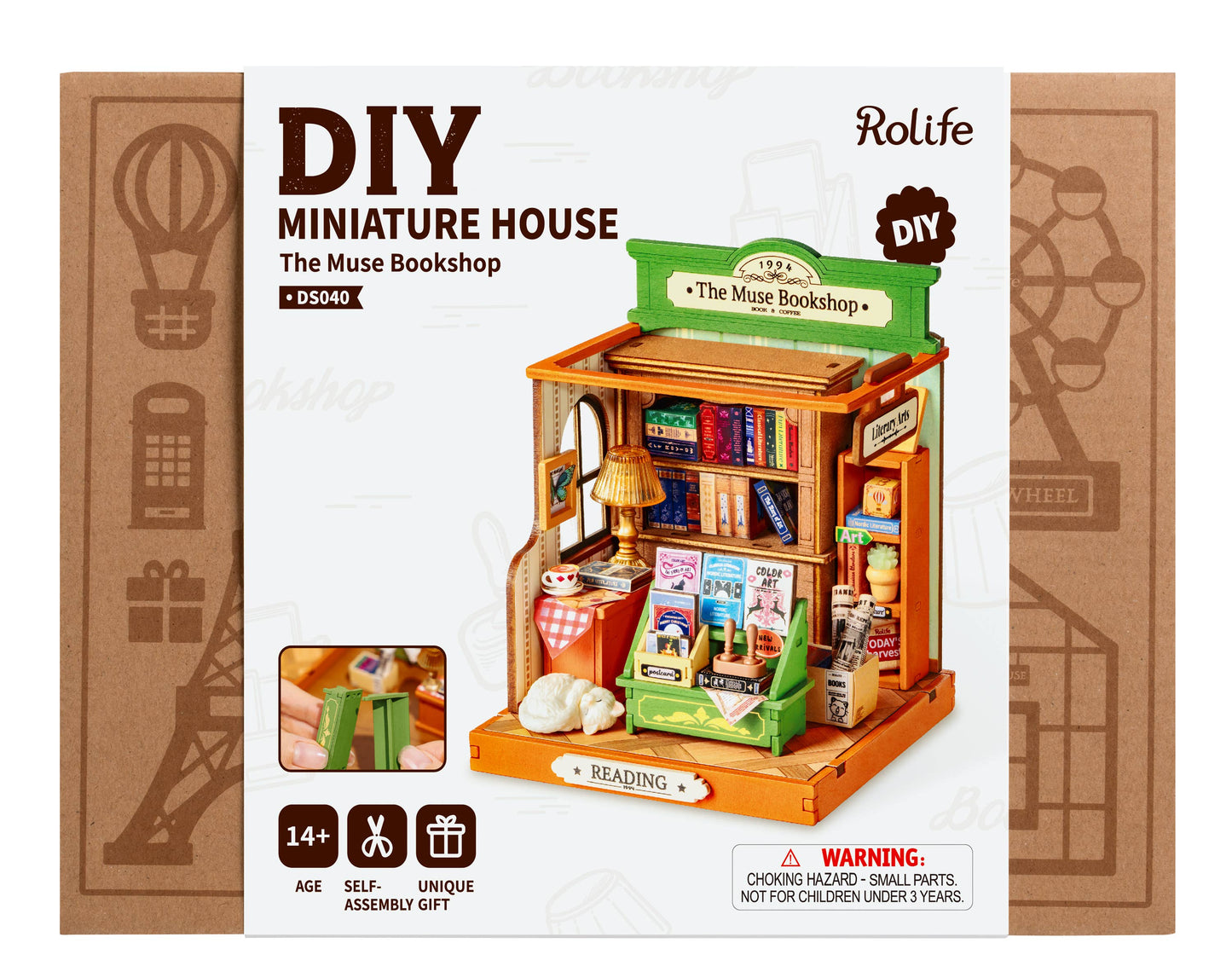 Rolife The Muse Bookshop DIY Miniature House Kit