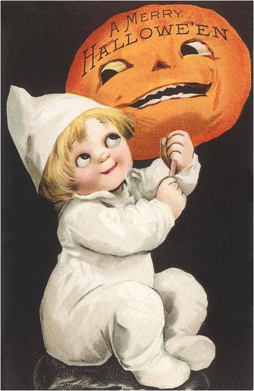 Greeting Card HW-117 Child with Jack O'Lantern