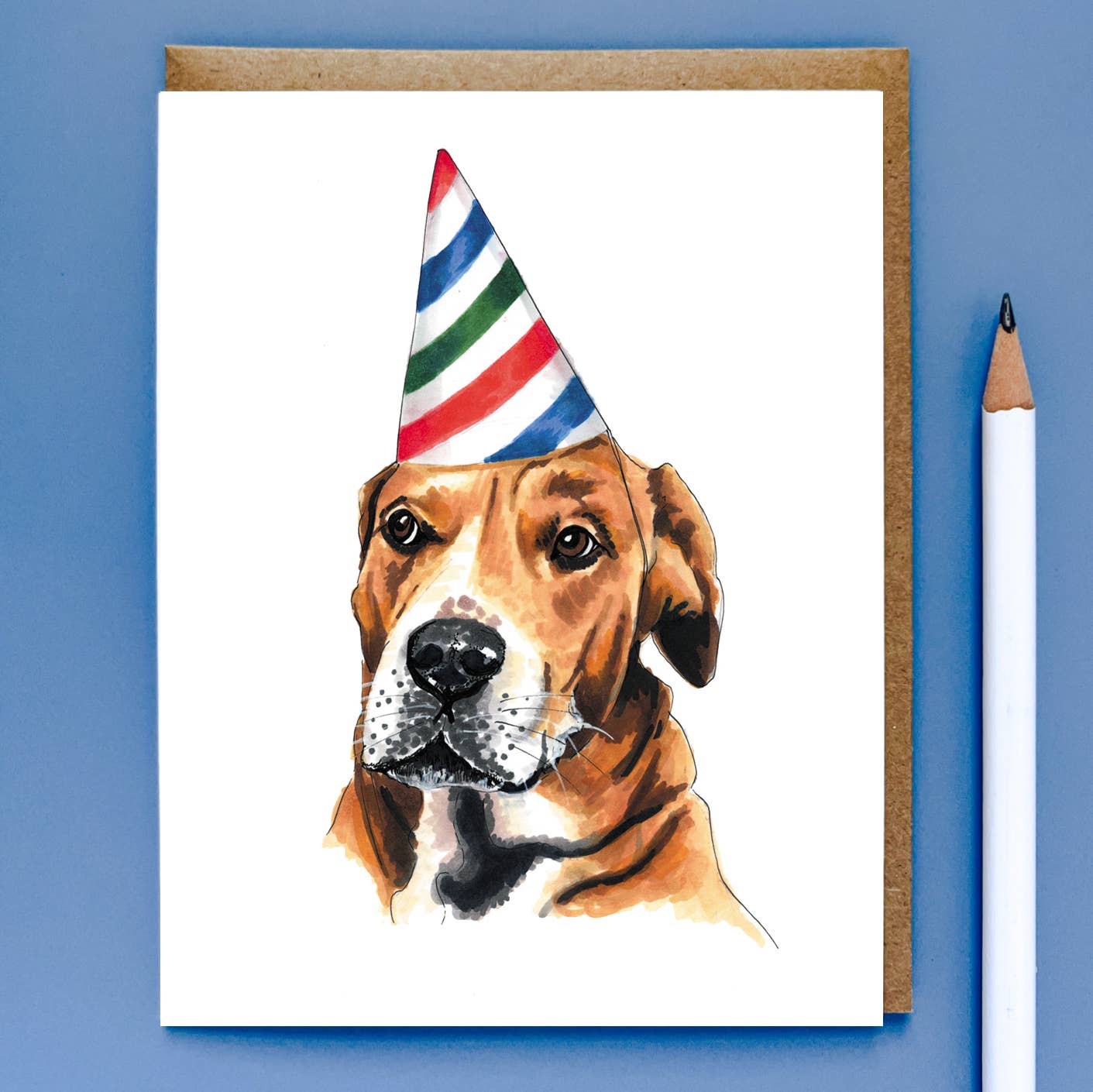 Party Hat Dog Birthday Card